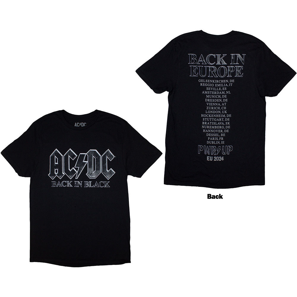 

AC/DC T-Shirt: Back In Black PRW-UP EU Tour 24 (Back Print & Ex-Tour) OFFICIAL S