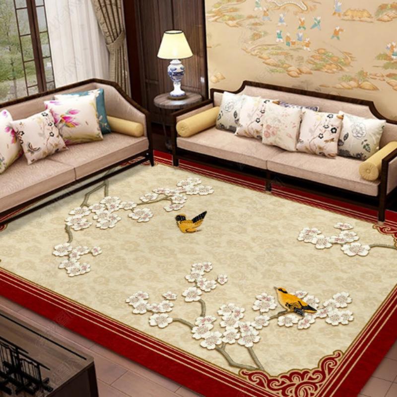 European Luxury Flower Rose Leaf Area Rug,Carpet Rug for Living Room Bedroom Sofa Doormat Decoration,Kitchen Non-slip Floor Mat