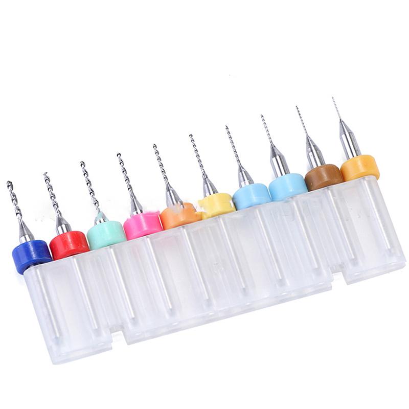 10 Stück Hartmetall-Mikrobohrer für Leiterplatten, Hartmetall, 0,3–1,2 mm