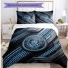 Manchester City Pattern Printed 3PCS Bedding Set Soft Skin-Friendly Washable Duvet Cover & Pillowcases Set All Season Bedroom