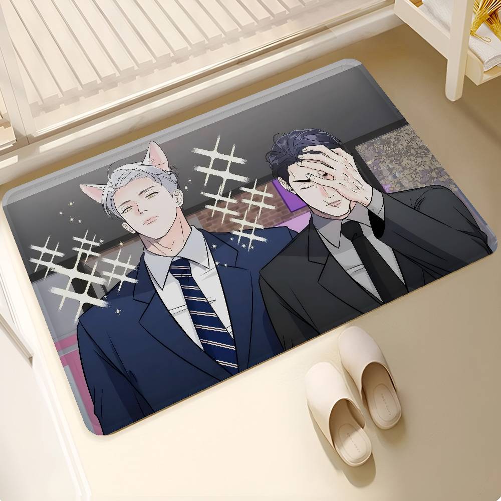 So Lovely You Manga Door Mat Anti-slip Absorb Water Long Strip Cushion Bedroon Mat Bedside Mats