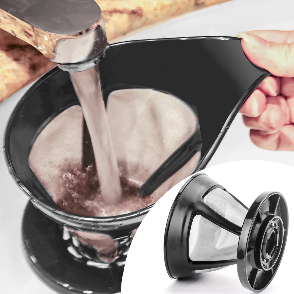 Stainless Steel Coffee Filter Set with HLB18 Measuring Spoon Meshs Filter Funnel Coffee Funnel Suitable for Coffee