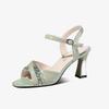 Maogu Women Peep Toe Sandals Summer Dress Leather Elegant Woman Shoes with Medium Heels 2024 Soft Comfort Buckle Strap Sandal 41
