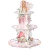 Honeydak 3 Tier Fairy Party Cupcake Stand Decorations Fairy Theme Cupcake Holder Decorations Wing Ballet Dancer Dessert Tower for Kids Party Birthday