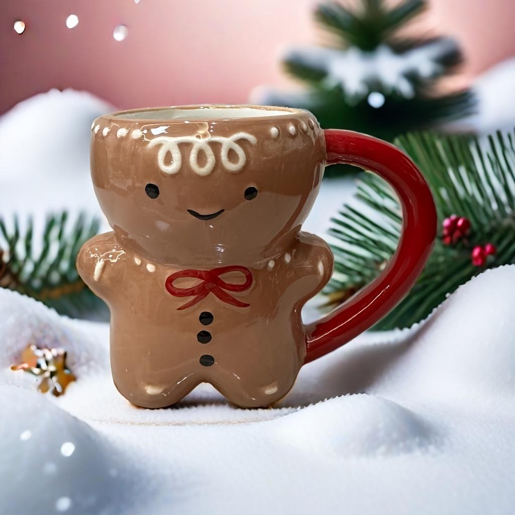 Gingerbread Mug - Festive Insulated Cup, Holiday Coffee Mug, Perfect Christmas Gift. Handwash Only. 301-400ml