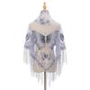 New Tassel Triangle Scarf, Solid Color Hollow Lace Butterfly Embroidered Triangle Shawl Scarf for Women