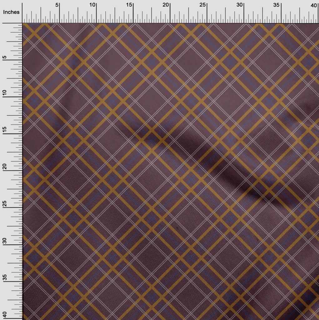 oneOone Cotton Flex Fabric Tartan Check Print Fabric BTY 40 Inch Wide