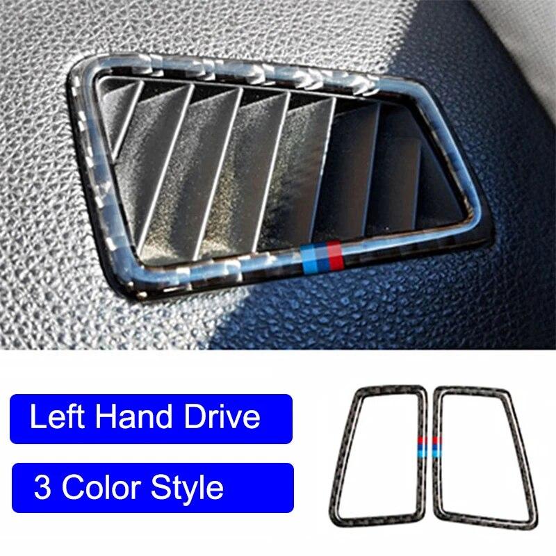 Carbon Fiber Left/Right Hand Driving Car Air Conditioning Outlet Frame Sticker Accessories For BMW 3 Series E90 E92 E93 2005-12