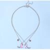 Electroplate Best Friend Magnetic Necklace Zinc Zinc Alloy Magnet Necklace Cartoon Pendant Necklace  Couple