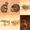 Antique Brass Hedgehog Ornaments Solid Animal Sculpture for Desk Tea Table Decor Home Accents Small Crafts