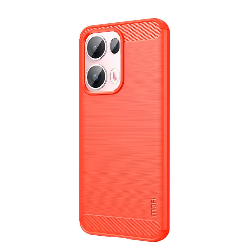 For Oppo Reno13 Pro 5G Back Cover MOFI Brushed Texture Carbon Fiber Soft TPU Case