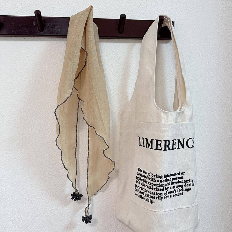 Solid Color Triangular Scarf Sweet Japanese and Korean Style Pendant Scarf Women's Thin Scarf Headscarf