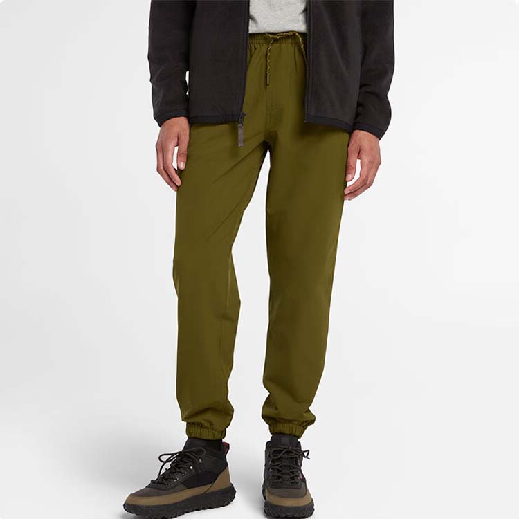 Timberland Solid Logo Drawstring Outdoor Casual Pants Men pants Dark-Olive-Green A5N4X-302