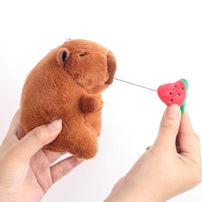 Cute Cartoon Capybara Pendant Plush Toy Doll Bag Hanging Ornament Cute Kapila Keychain Doll Ornament Car Pendant Children's Gift