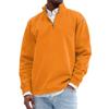 Men's Solid Color Half Zip Stand Collar Sweatshirt Men's Sports Large Size Casual Sweatshirt