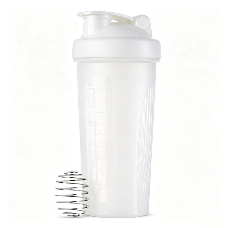 600ml Shaker Bottle 20 Oz with Stainless Steel Ball, BPA Free 20 Oz Plastic Protein Shake Leak Proof for Portable Fitness
