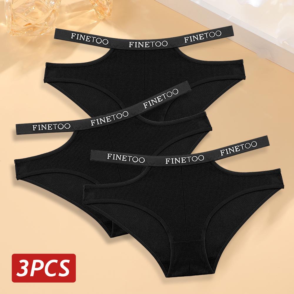 

FINETOO 3 шт./компл. женские хлопковые трусы полые сексуальные трусики с высокой эластичной резинкой хлопковые мягкие трусы женские удобные трусы S&3pcs