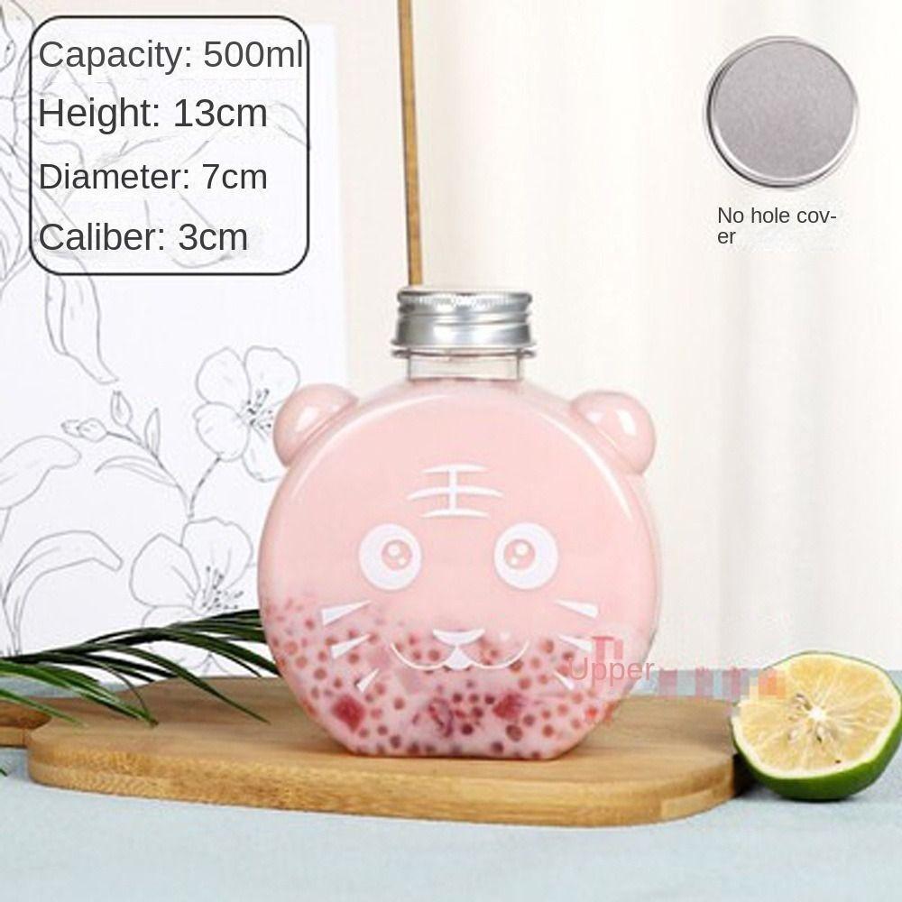 2ks s víčky Láhev na vodu Jednorázové Jídlo s sebou Roztomilé Lahve na mléčný čaj, džus Párty