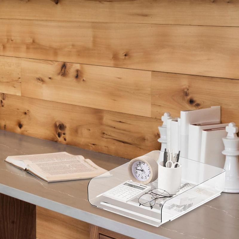 Desk Paper Tray Stackable Clear Paper Holder For Desk Table Accessories Workplace Supplies For Documents Magazines Folders