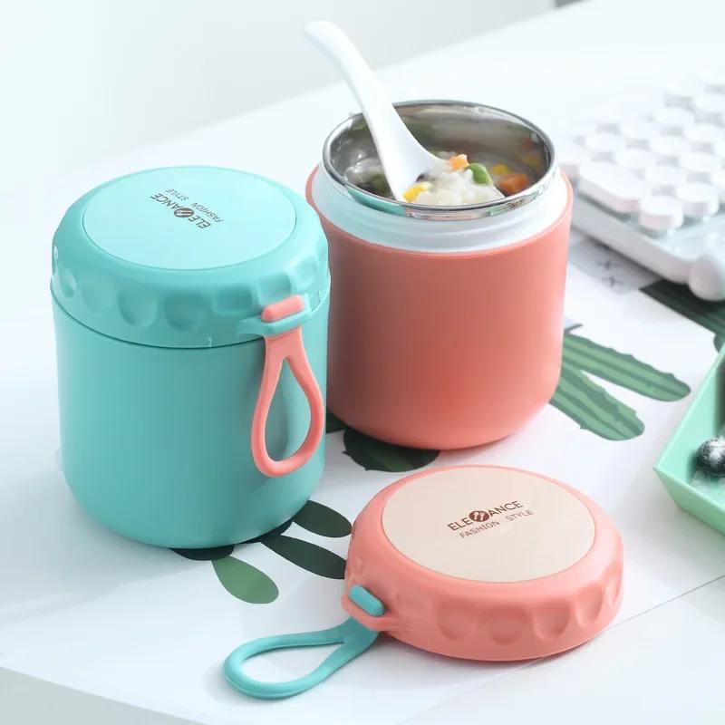 Portable Insulated Stainless Steel Vacuum Soup Cup, Milk and Food Container, Mini Thermal Lunch Box for Kids