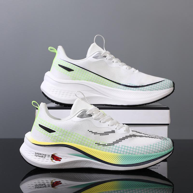 Running Shoes Mesh Sports Shoes Breathable Shock Absorption Rebound Professional Marathon Carbon Board Racing Training Running Shoes