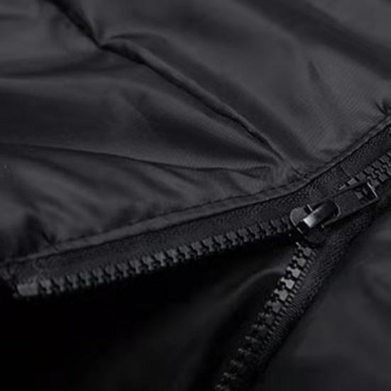 Winter Down Coat Solid Color Stand Collar Plush Highly Warm Zip-up Men Jacket for Outdoor