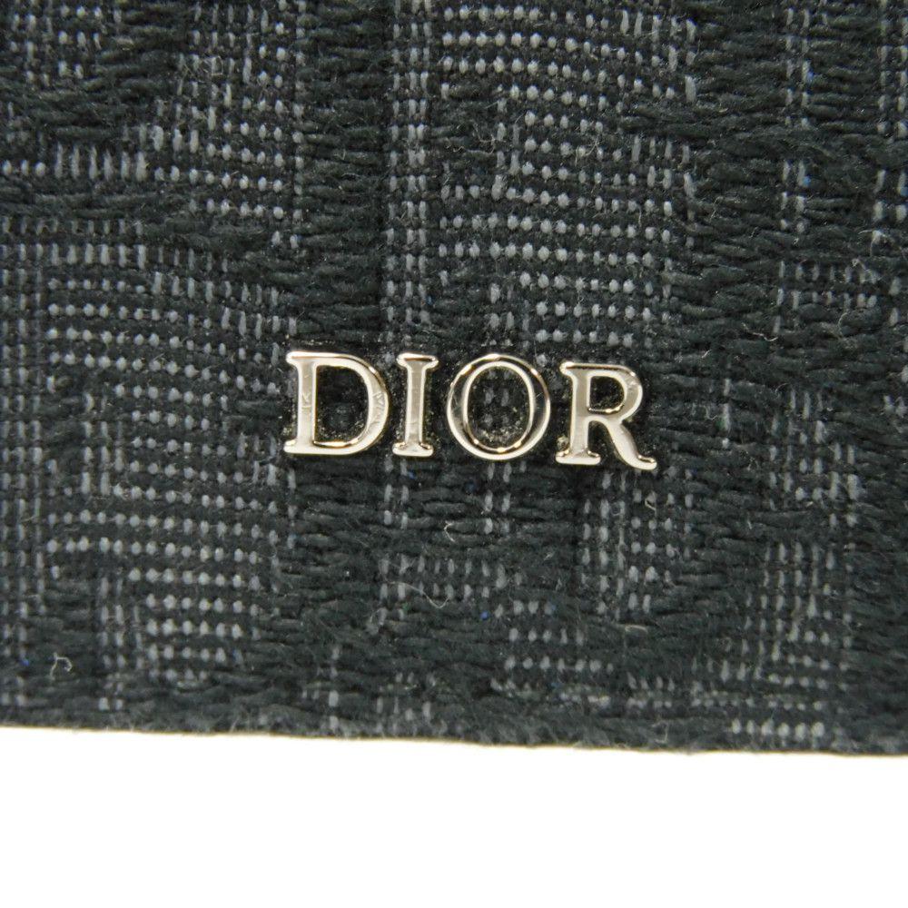 Used 10656 Oblique Jacquard Money Clip Wallet 2ESBH069YSE_H03E 7941 Current Card Case Logo Metal Black Men's from Japan