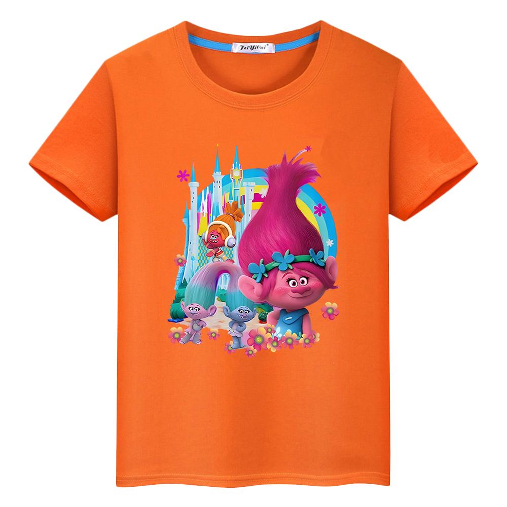 Fantasia Balloon Trolls T-Shirt für Kinder Jungen 10 Jahre Kawaii Oberteile y2k Einteiler Trolls 100% Baumwolle Kurzarm Anime T-Shirts Mädchen Kleidung