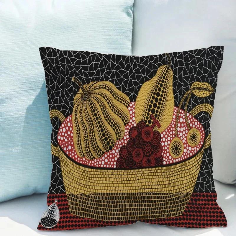Yayoi Kusama Pumpkin Pillowcase for Living Room Double-sided Printing Cushion Cover 40x40cm Throw Pillow Covers Decorative Sofa