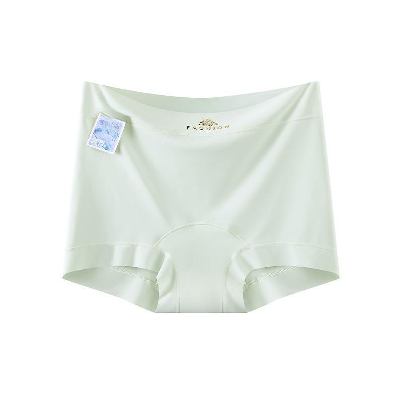 Women's Summer Extended Antibacterial Bottom Ice Silk No Trace High Waist Comfortable Flat Angle Briefs