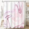 Luxury Marble Print Shower Curtain Set for Bathroom Decorations Pink White Waterproof Fabric with Plastic Rods Large