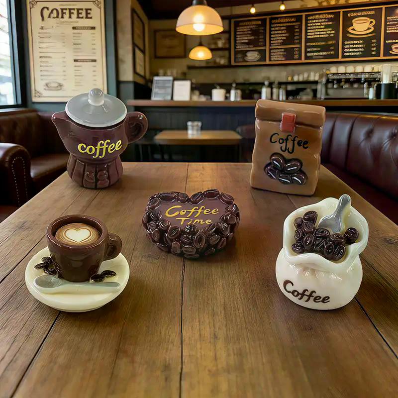 10Pcs Miniature Coffee Series Resin Micro Landscape Simulation Food Play Desk Model Play Toys Decoration Dollhouse Accessories