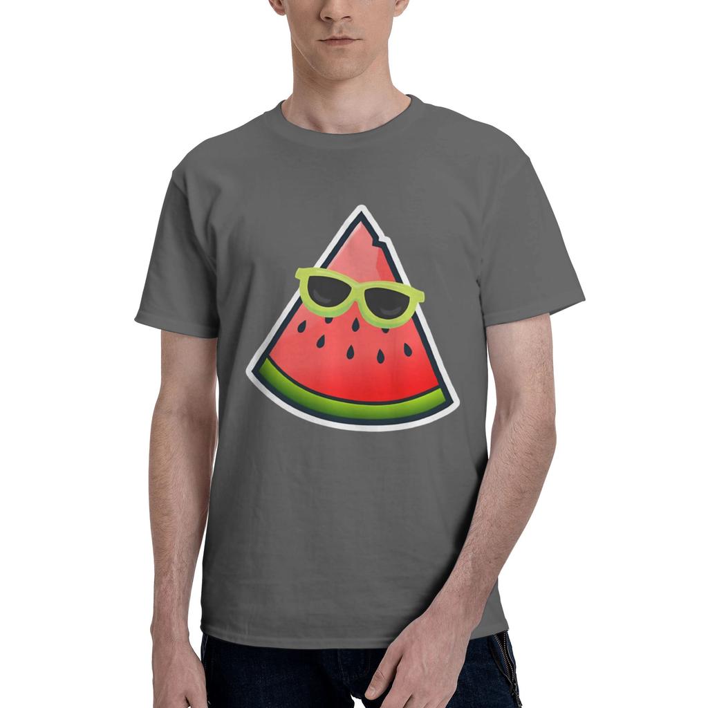 Watermelon Print Women Men Kids Cute Men Watermelon Print Amazing Tee Short Sleeve Round Collar Pure Cotton Classic Tops TShirt