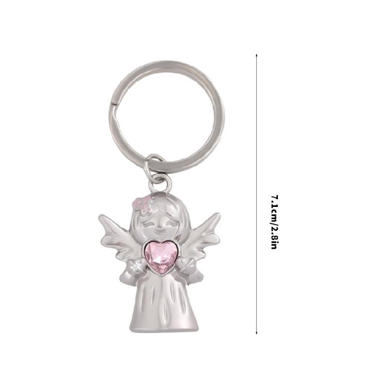 Alloy Angel Keychain Decorative Charm For Keys Or Bags Featuring Heart Symbol Luck Ideal Present