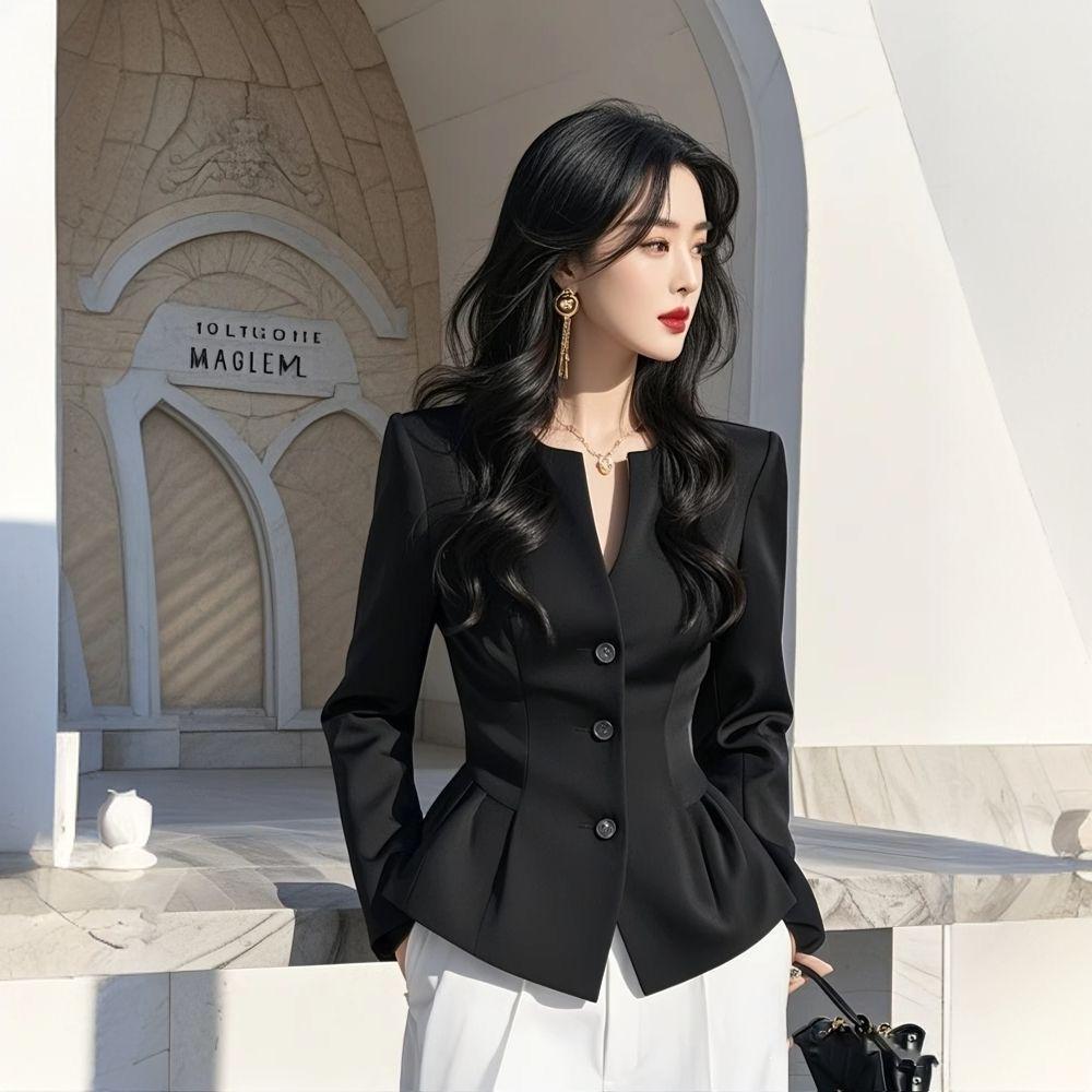Giacca Primaverile Chic Francese Taglie Forti da Donna - 2025 Lusso Leggero