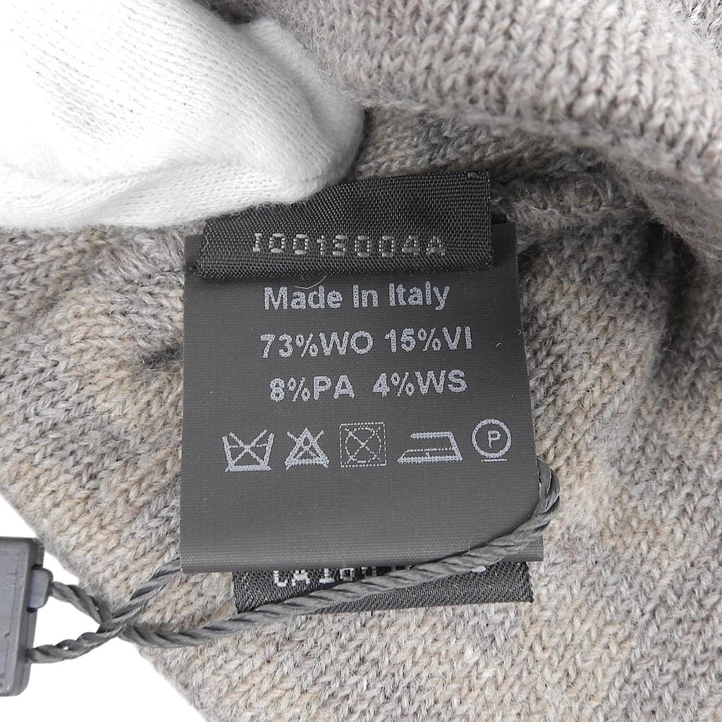 Pristine FENDI Knit cap Cashmere Blend Zucca Pattern Beanie Brown beige wool Used