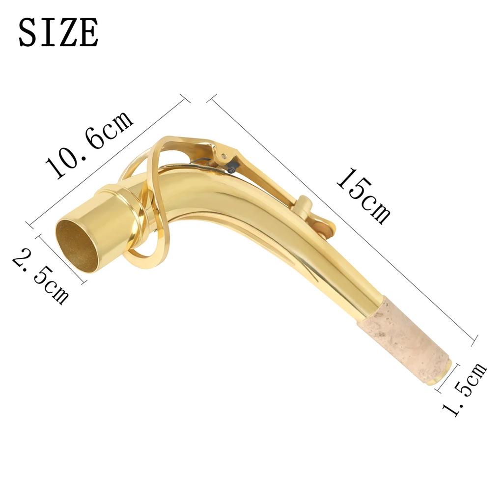 M MBAT Alto Saxophone Bend Neck with Cork Brass Material Alto Sax Bend Neck Sheet Woodwind Instrument Parts & Accessories