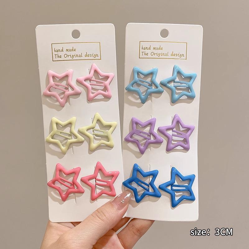Y2K Dopamine Color Pentagram Small Hair Clip for Women & Kids - Cute Bangs & Side Hair Accessory