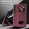 Premium Nappa Texture Flip Case With Stand Galaxy Z Fold 8 7 6 5 4 3 2 - Matte PU Leather Cover Anti-Fingerprint