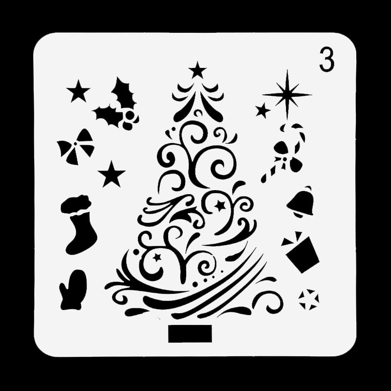 8 Stück/Set Weihnachts-Schablonen Wandmalerei Scrapbook Schablone Prägealbum Papierkarten Vorlagen DIY Geschenk Basteln Heimdekoration