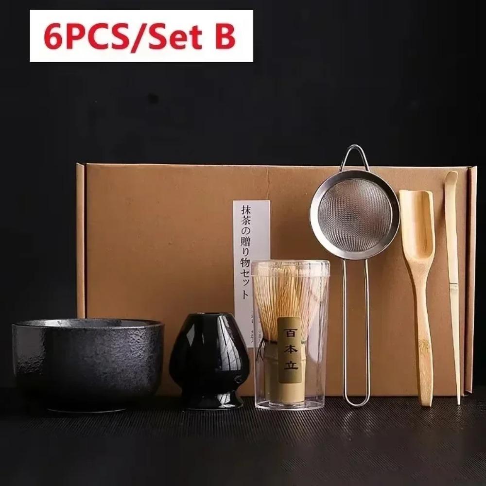 4Pcs 7 Pcs/set Japanese Matcha Blender Set Bamboo Whisk Matcha Brush Teaspoon Kiln Tea Set Beverage Shop Tea-Making Tools