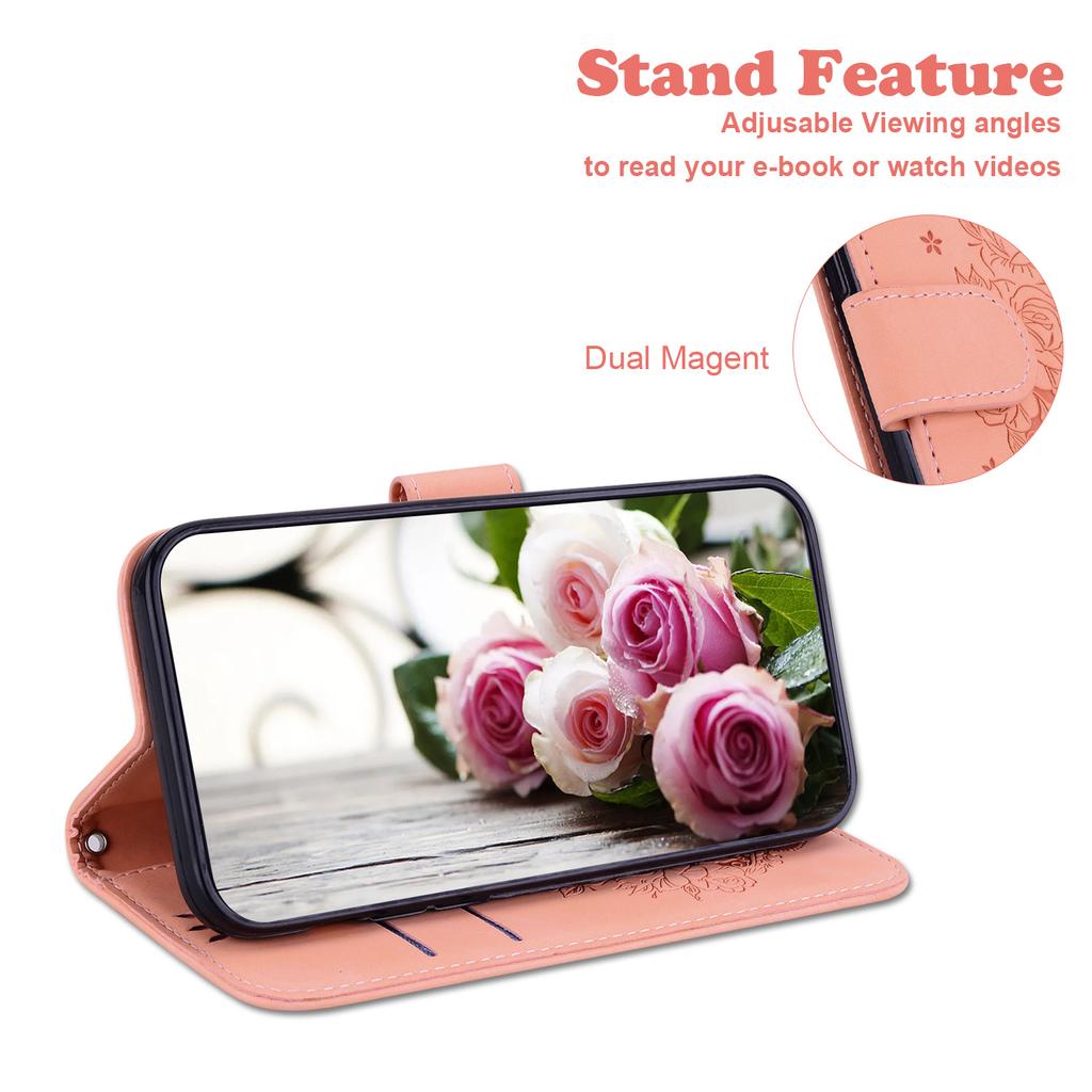 For Google Pixel 9/Pixel 9 Pro Case Flower Pattern Shockproof Leather Folio Phone Cover