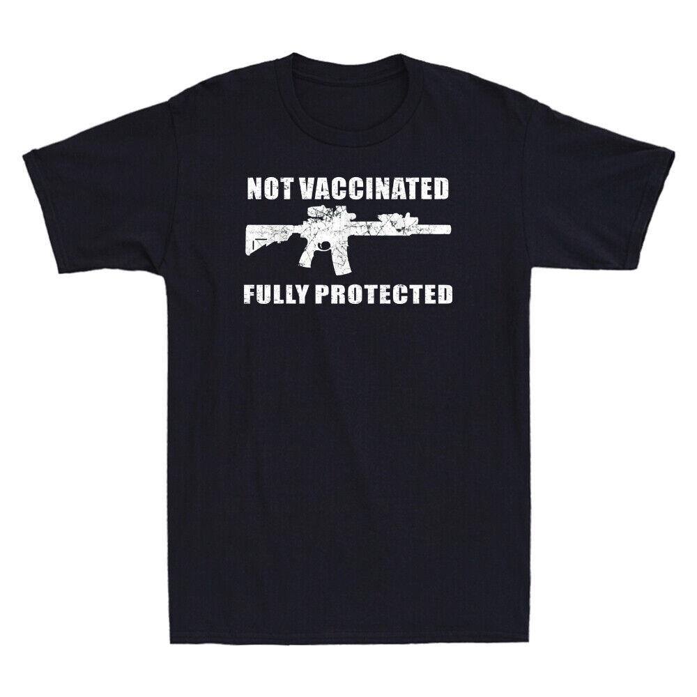 2A Not Vaccinated But Fully Protected Pro Gun Vintage Men s T Shirt Black Tee Unisex T-Shirt XL