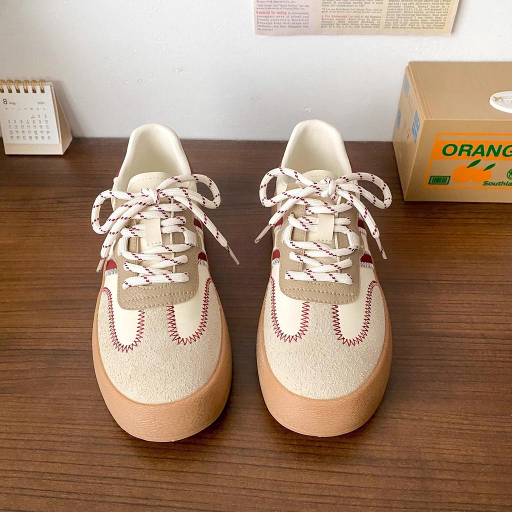 6557 Latex Insole/platform German Training Shoes Women's Shoes Autumn New 2024 Autumn Versatile Casual Sports Shoes Resistant