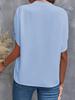 2024 Summer Fashion Women's V-neck Loose Solid Color Casual Top
