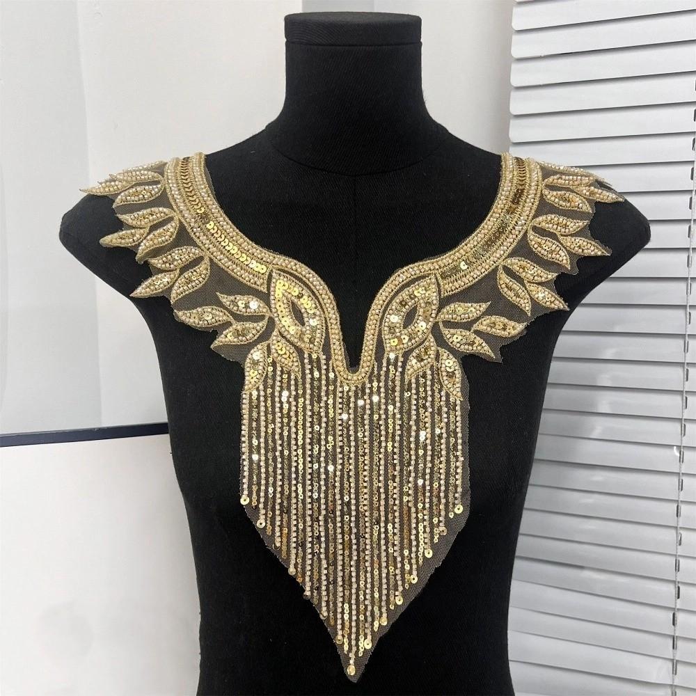 Apparel Accessories Luxury Beads Applique Fashion Elegant Embroidery Applique Handmade Delicate Applique Patches Women Clothes
