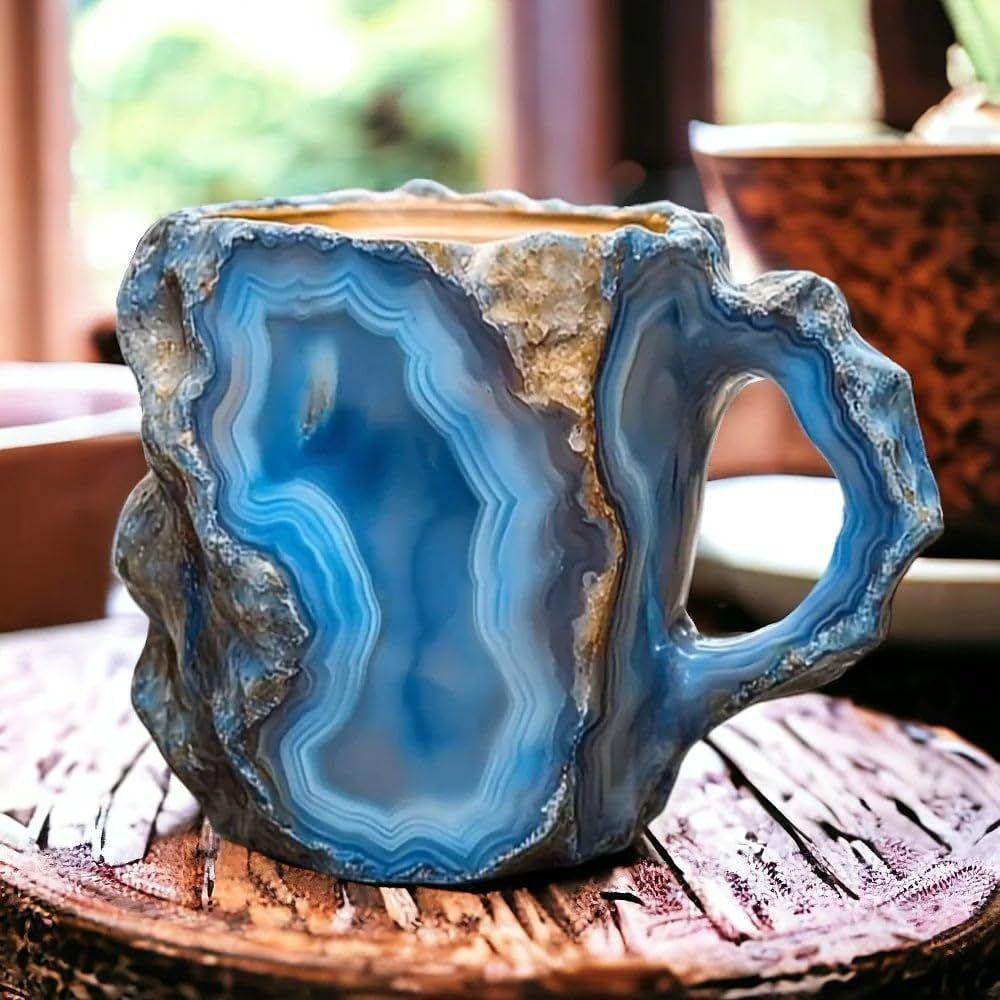 Mineral Crystal Coffee Mugs 2025 New Colorful Natural Mineral Crystal - Elegant Christmas Gift for Home & Office Ideal for