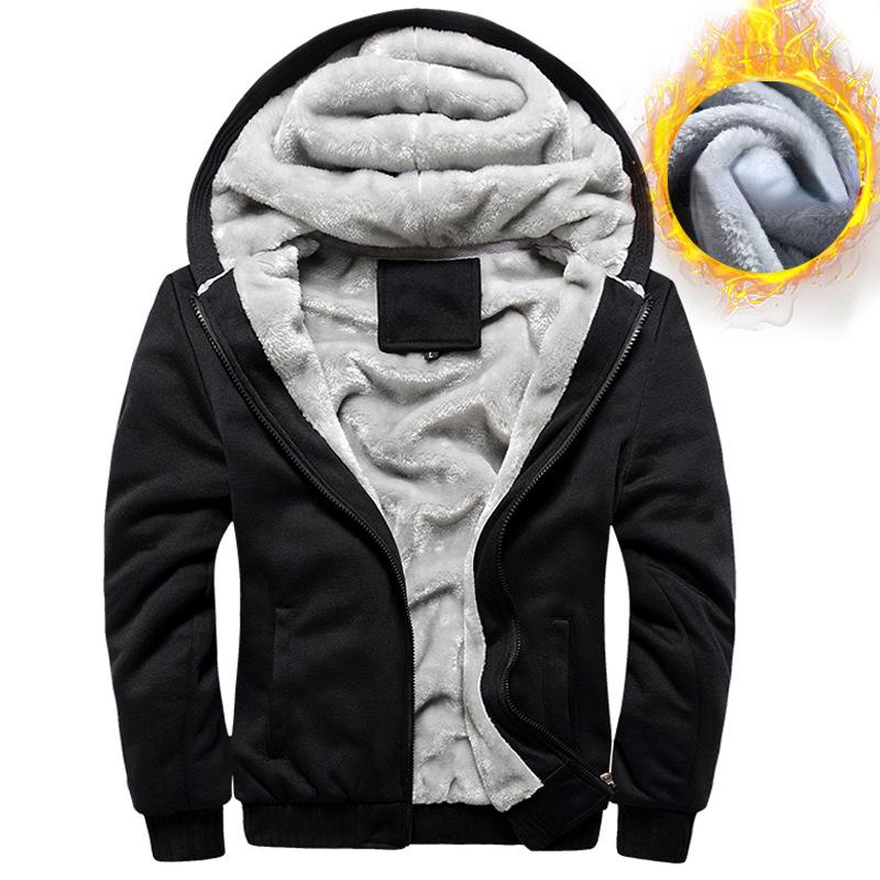 New Casual Padded Men's Sweater Non-iron Processing Cardigan Long-sleeved Fashion Urban Hooded Stand-up Collar Sweater