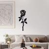 Metal Wall Art Rose Sculpture Decorative Ironwork Minimalist Modern Wall Hanging for Indoor Outdoor Use Living Room Bedroom Decor