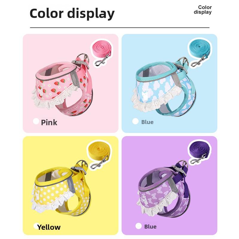 Dog Chest and Back Harness Dog Leash for Small Dogs - Pomeranian Model To Prevent Escape From The Leash While Walking The Dog.